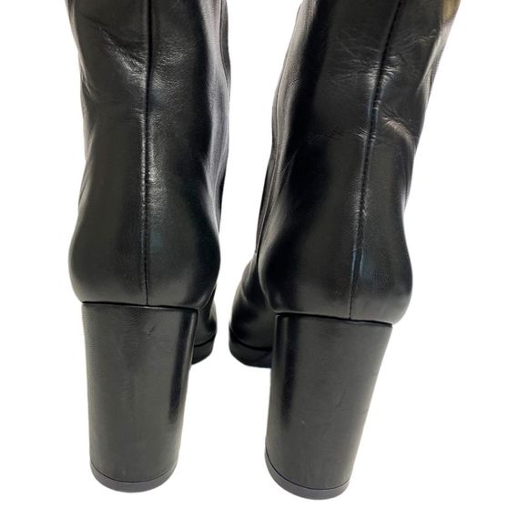 STUART WEITZMAN Black Leather Knee High Heel Boots Shoes 5.5 - Picture 4 of 16